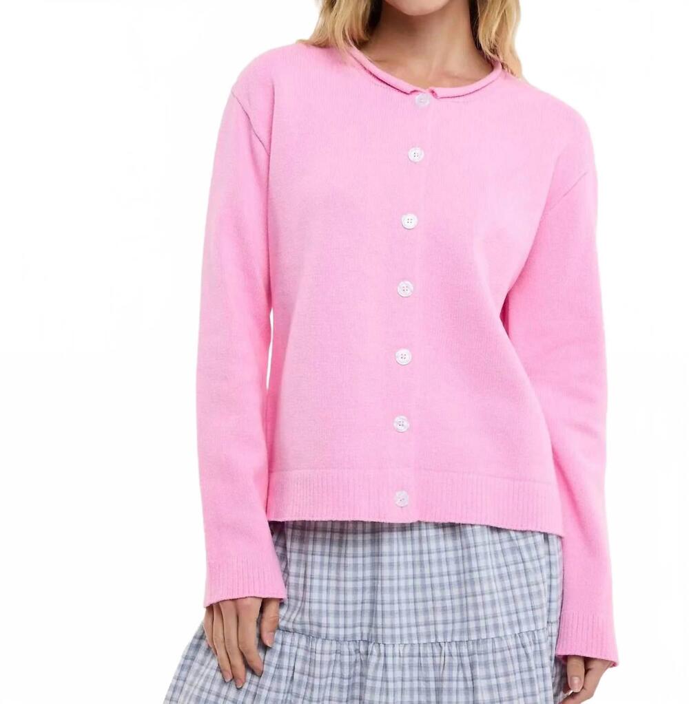 NEW WISHLIST charlie raw edge cardigan in punch